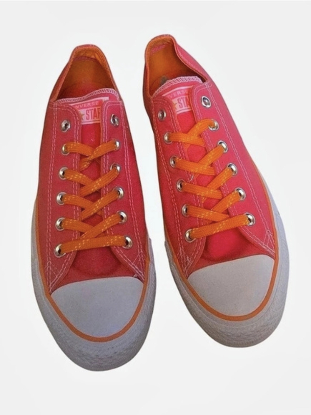 Converse Chuck Taylor All Star Low Womens 10 Pink Orange 564347F Sneakers
